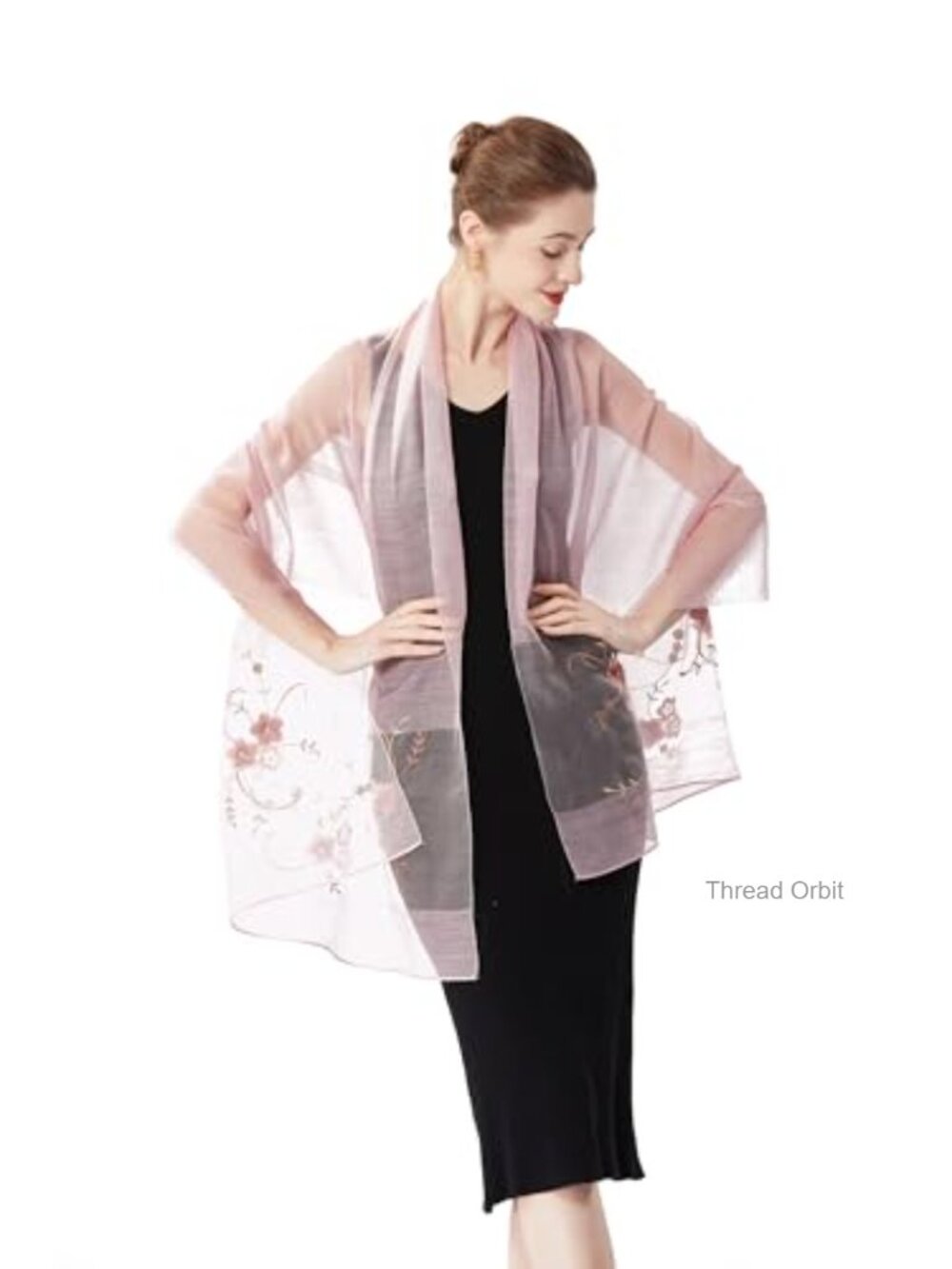 Silk Wool Blend Long Large Scarf Shawl Wrap for Evening Dress